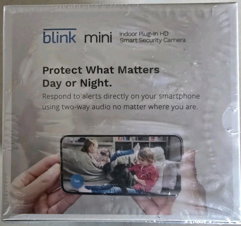 Blink Mini Compact Indoor Plug-In Smart Security Camera 1080p HD SEALED New gallery