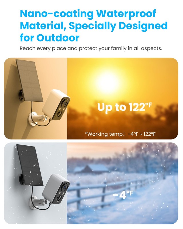 Solar Panel Security Cameras Wireless Outdoor - Battery Powered Cameras for H... gallery