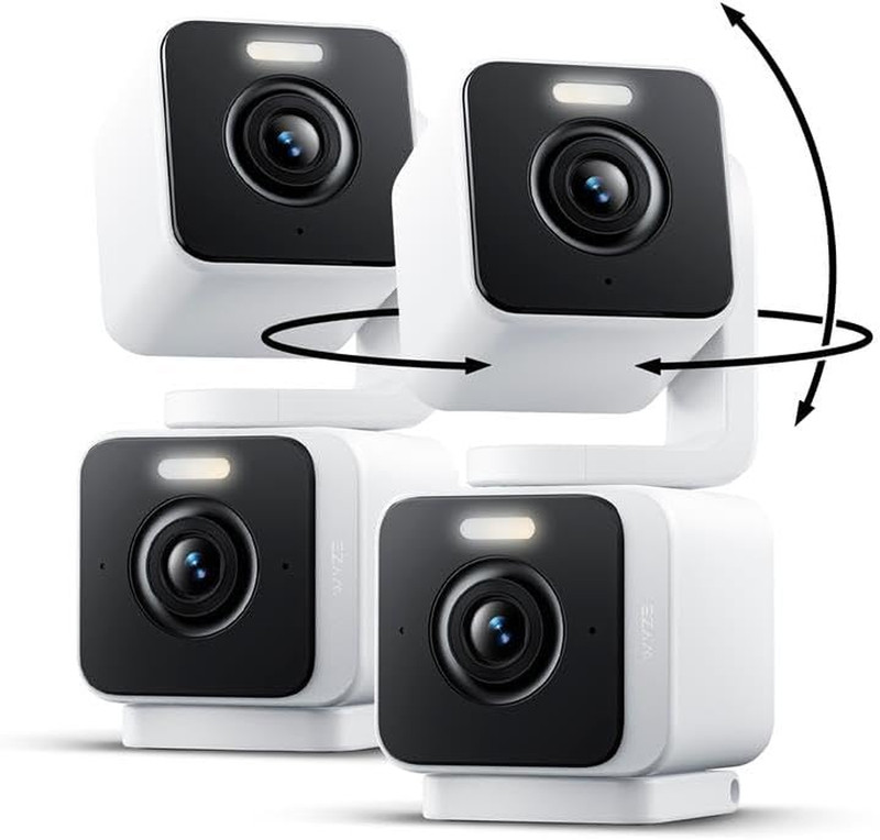 Duo Cam Pan 2 Pack, Indoor/Outdoor IP65 2K 360° Pan/Tilt Smart Home Security Cam