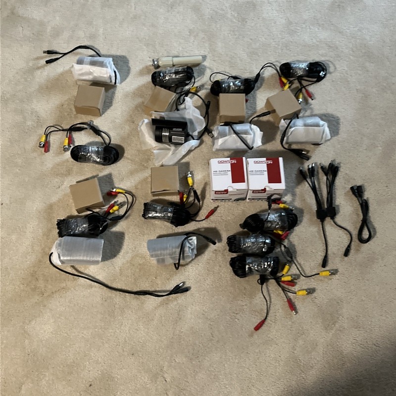 Dawson Waterproof Security Camera Lot Of 6 + 2 Hd dome cameras with Cables CCTV gallery