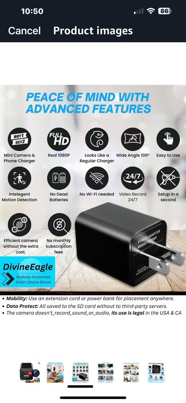 DIVINEEAGLE Plug-in Full HD Dome Camera - Premium Reliable 1080p Pet Cam with gallery
