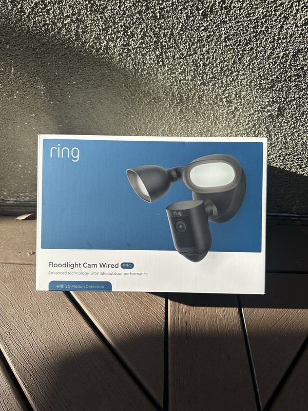 Ring Floodlight Cam Wired Pro – 1080p HDR – Black -Brand New in Box!