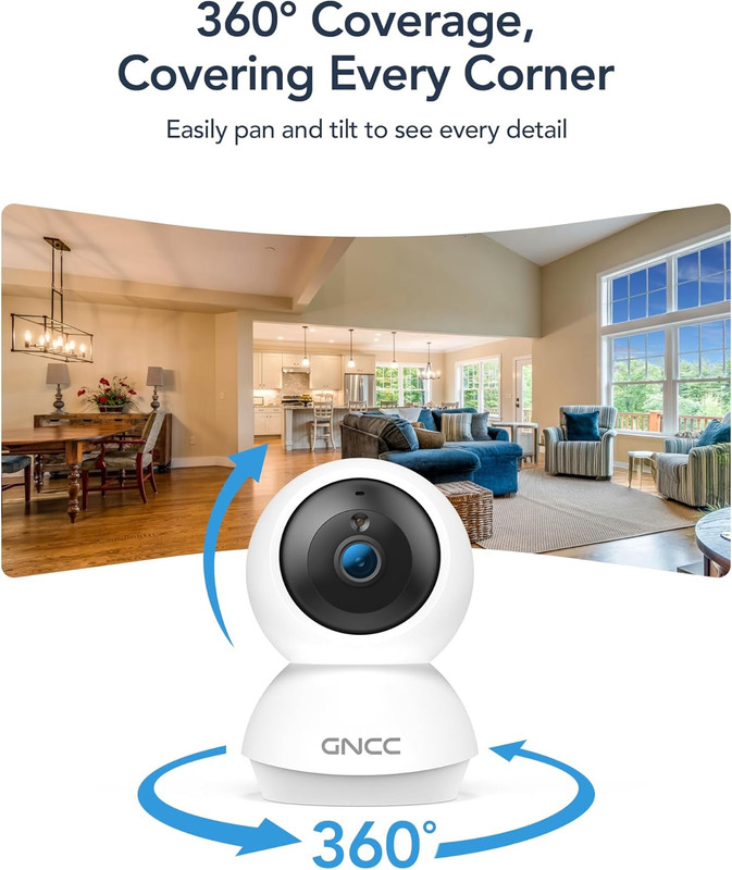 2K Cameras for Home Security, Indoor Pan/Tilt Security Camera for Baby Monitor/P gallery