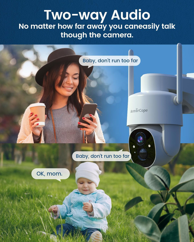 Wireless Solar Security Camera, 360° View, 2K Color Night Vision, Easy Install gallery
