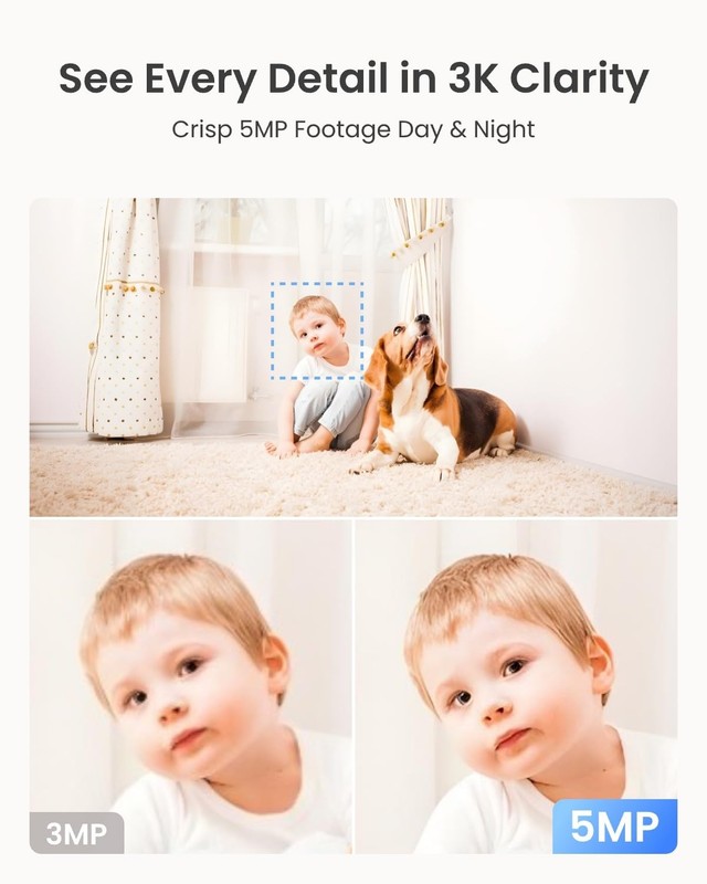 E1 Pro(Black) 3K PT Wi-Fi Indoor Camera for Baby & Pet Monitoring, Auto Track... gallery