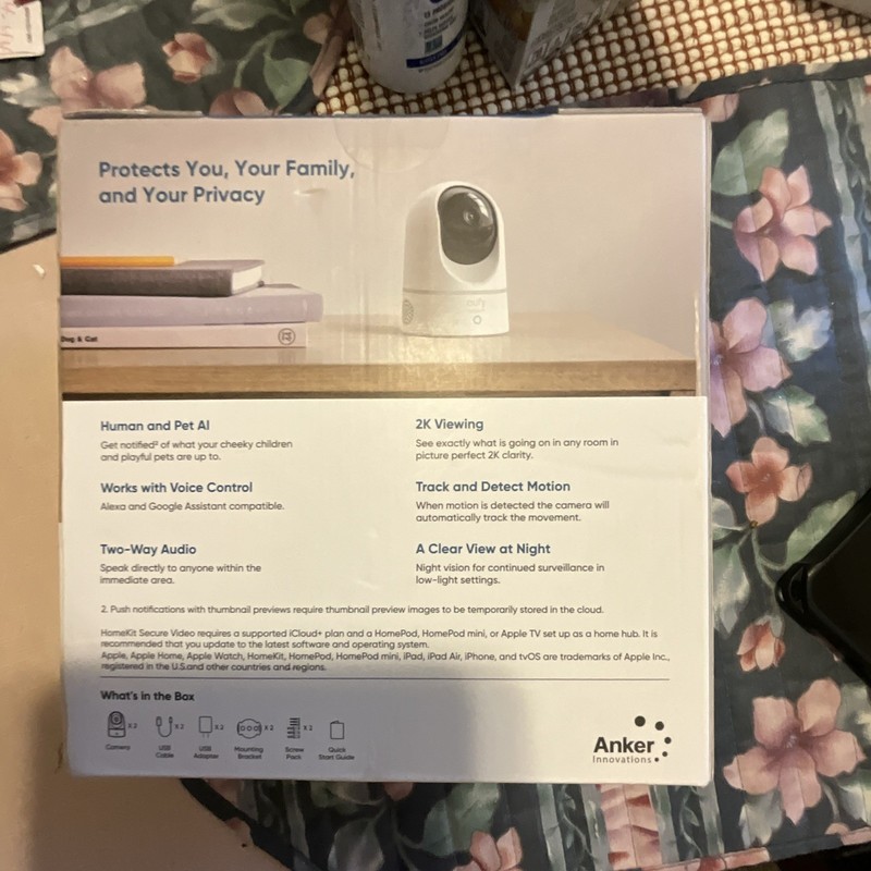 eufy Indoor Cam E220 2-Cam Kit 2K 360° Pan/Tilt Wi-Fi Night Vision Audio gallery
