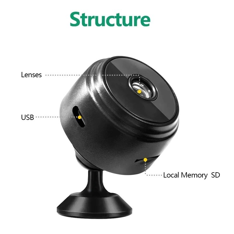 A9 WiFi Mini Camera 1080P HD Wireless Security Night Vision Smart Home Cam