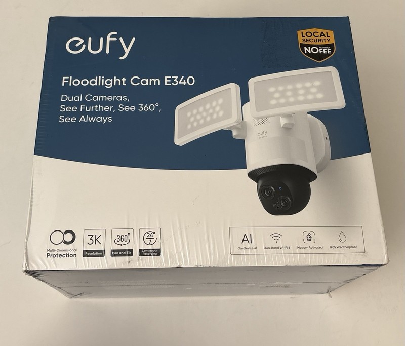 Eufy Security Floodlight 3K Camera E340 Wired – New Sealed