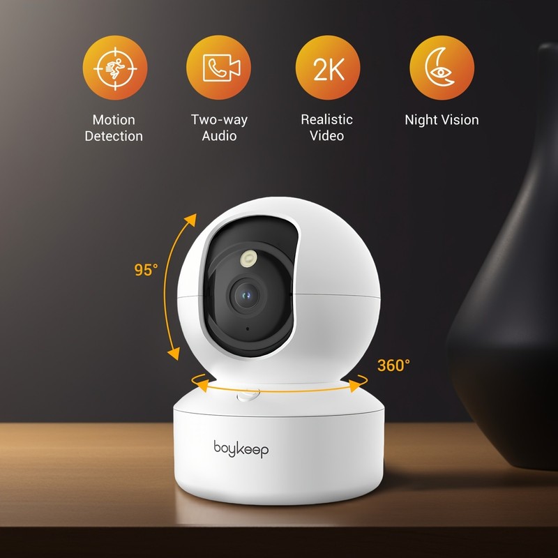2pcs Boykeep Pet Camera 1296P Offers Two-Way Video, Supports 2.4G/5G Wifi gallery