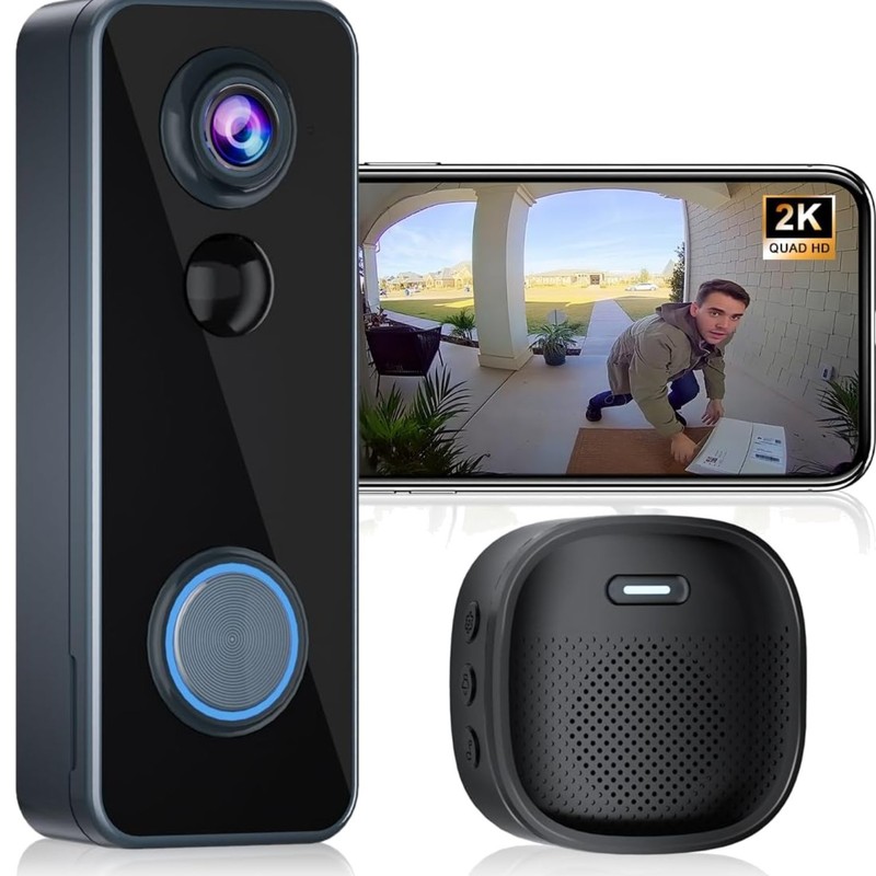 Doorbell Camera Wireless, Head-to-Toe Video – No Subscription Required,2K HD …