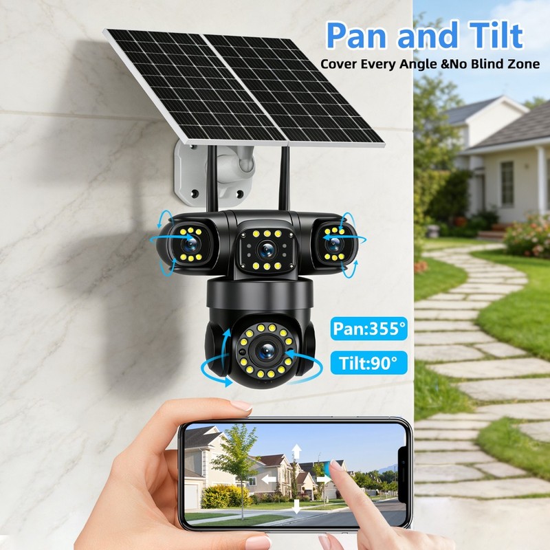 Solar Security Camera Outdoor 4G Pan & Tilt Night Vision 2-Way Talk Surveillance gallery