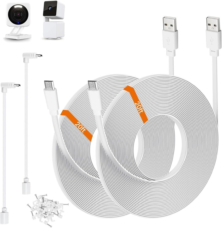 2-Pack 20ft Power Extension Cable Compatible with Wyze Cam v4,Wyze Cam Pan v3... gallery