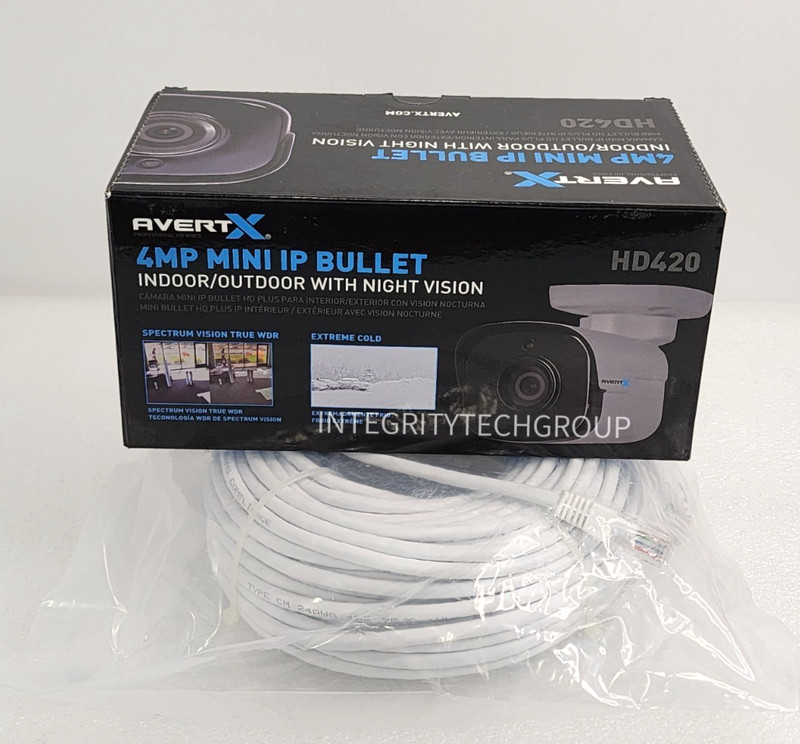 Avertx 4MP Mini IP Bullet In/Outdoor Night Vision Camera AVX-HD420IR HD420, NEW