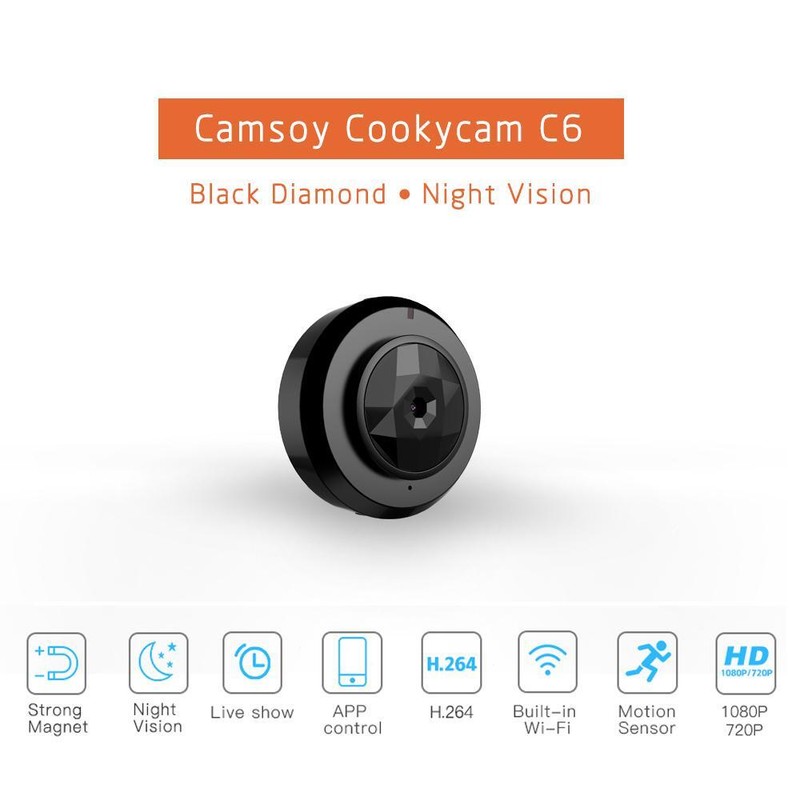 WIFI 2MP 3.6mm Mini IR Video Camera Logger Motion Detection Alarm Cycling Record
