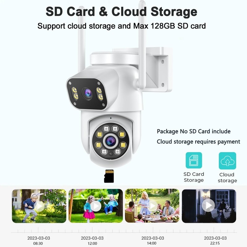 Wireless Dual Lens Surveillance Security Camera Outdoor Indoor, 2.4GHz WiFi P... gallery