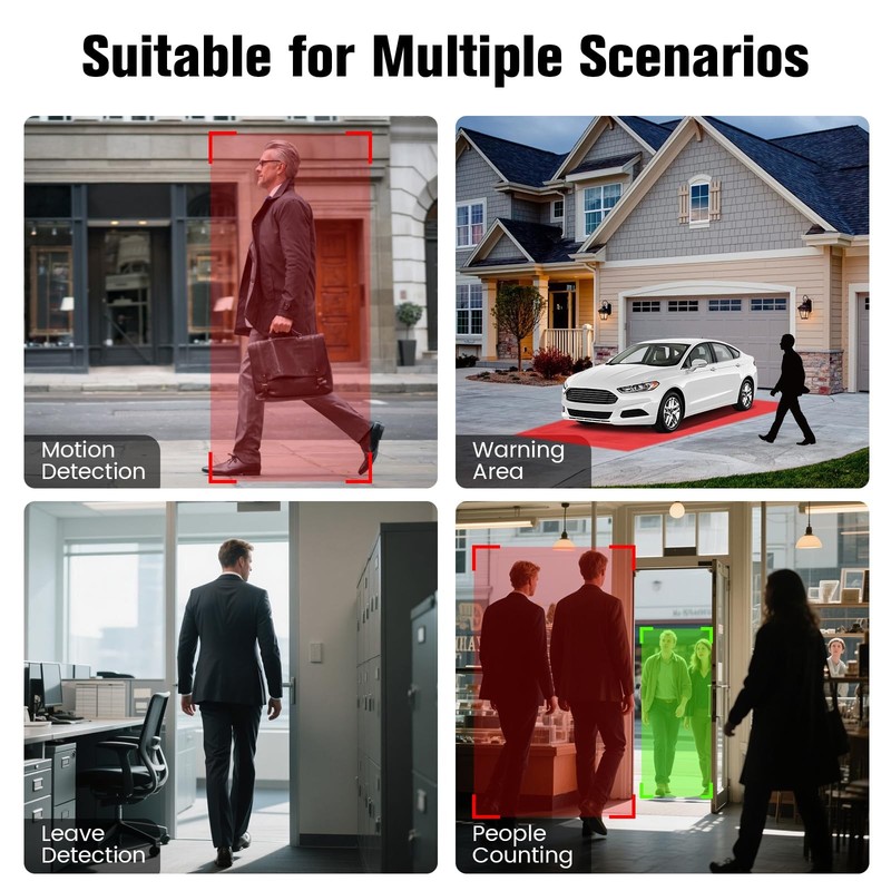 Hieasy 4MP 2.5K Window Security Camera with 24/7 Recording, No Subscription gallery