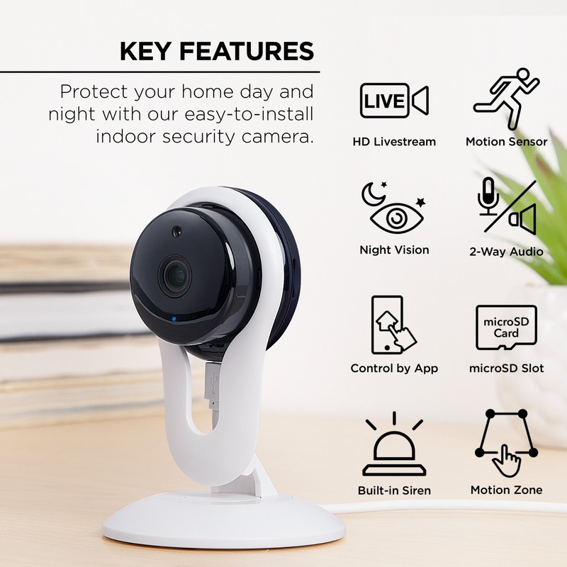 Merkury Smart Indoor Camera 2 Pack, 1080p HD, Motion Detect, Night Vision, Alexa gallery