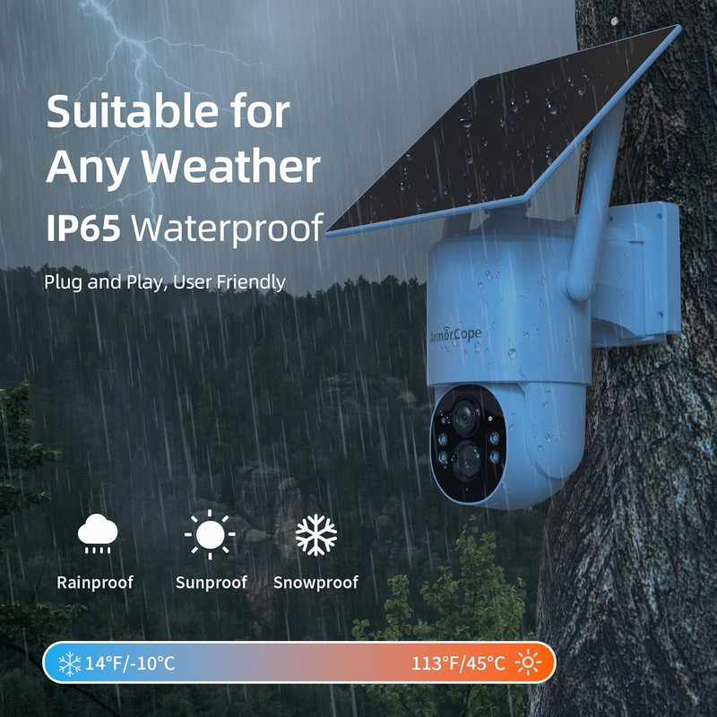 4G LTE Cellular Security Camera, No Wifi Security Camera, 2.5K Solar Camera Outd gallery