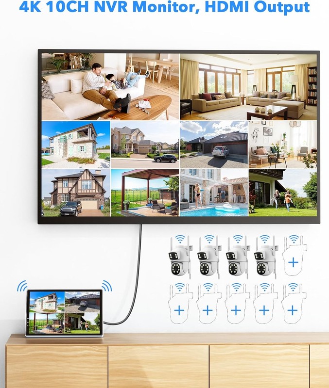 4MP Wireless Security Camera System Surveillance NVR Kits with 500Gb Hard Drive gallery