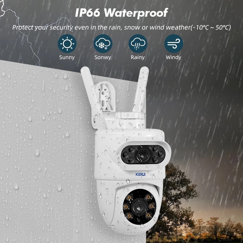 KERUI 10MP 5K Dual Lens WiFi Camera Tuya Smart PTZ Wireless Security CCTV gallery