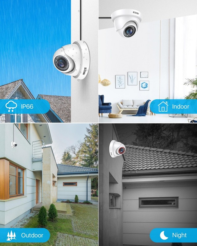 2Pack 2.0MP HD 1080P Security Cameras Kit, 80ft Night Vision, Indoor Outdoor ... gallery