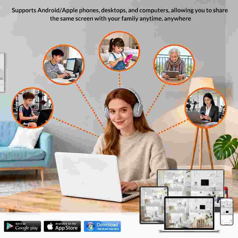 Solar Battery Powered Wireless WiFi Outdoor Pan/Tilt Home Security Camera System gallery