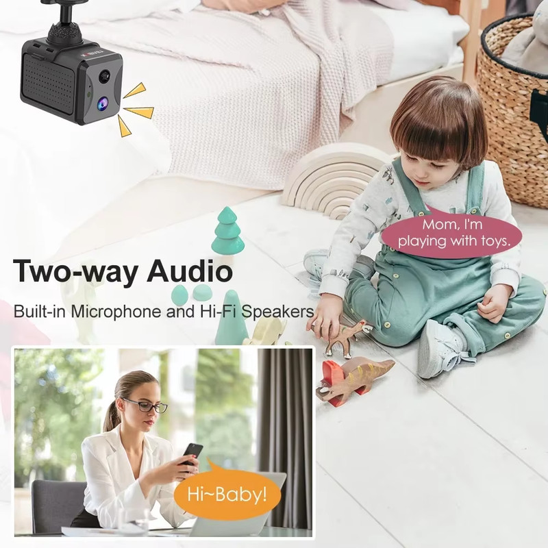 5MP 4G Sim Mini Camera Wifi 3800mAh Battery CCTV Security Camera Intercom PIR De gallery