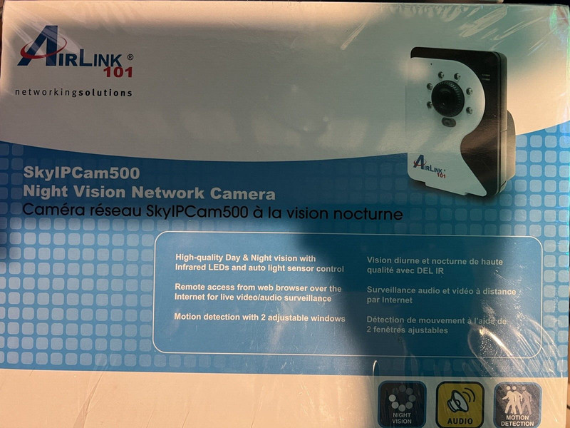 AIRLINK-101 AICN500/A SkyIPCam500 Wireless Night Vision Network IP Camera SEALED