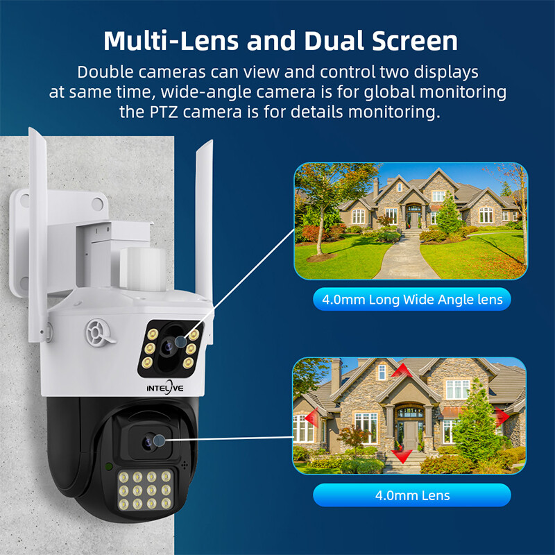 8MP 4K Wifi Security Camera Dual Lens 1-8X Zoom Outdoor Cam PTZ IP Night Vision gallery