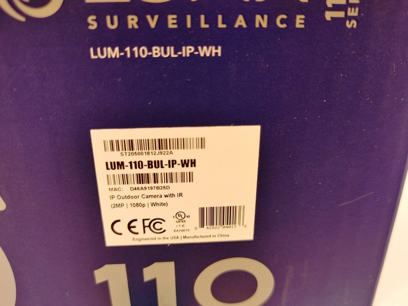 Luma LUM-110-BUL-IP-WH Surveillance 110 Series Bullet IP Camera White - (NEW) gallery