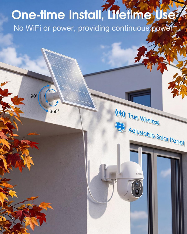 4G LTE Cellular Solar Security Camera, Lifetime Free Unlimited Data, No Monthly gallery