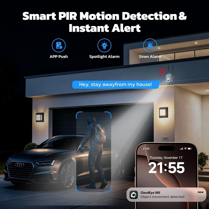 CAMCAMP 2K Wireless Security Camera Home Outdoor 4MP Solar Power WiFi PTZ Camera gallery