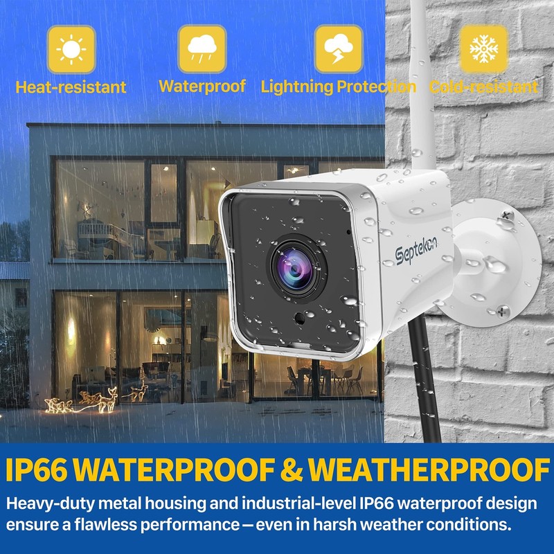 4 Pack Outdoor Security Camera 2K，WiFi Cameras for Home Security Outside with... gallery