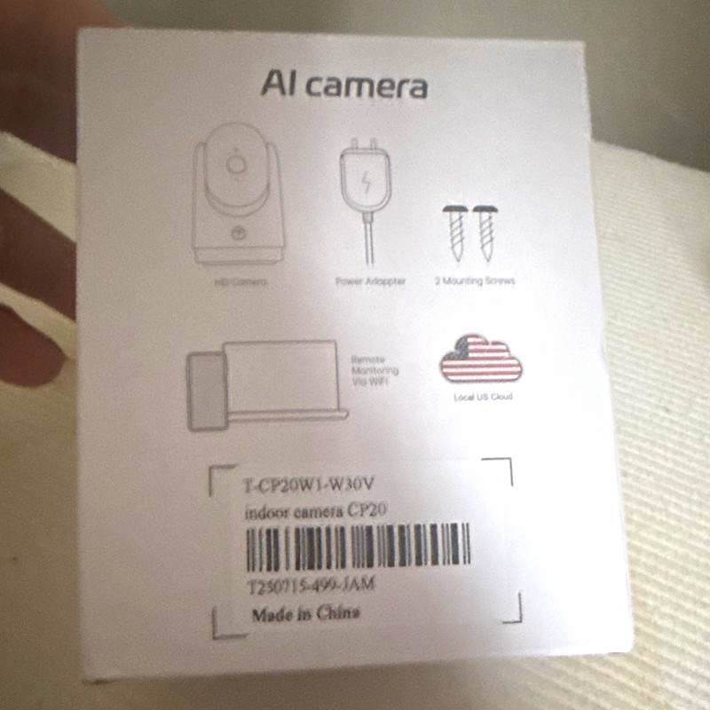 CP20 Indoor Wi‑Fi IP Surveillance Camera 1080p Night Vision 2‑Way Audio White
