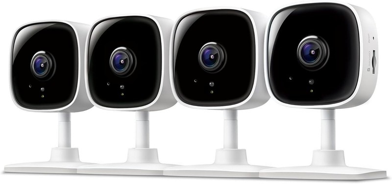 Tapo 1080P Indoor Wired Security Camera 4 Pack Night Vision Audio Alexa C100