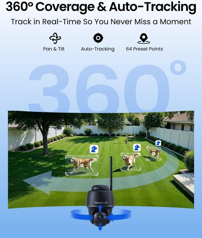 4K Solar Security Cameras Wireless Outdoor, 360° Pan Tilt, 8MP Color Night Vi... gallery