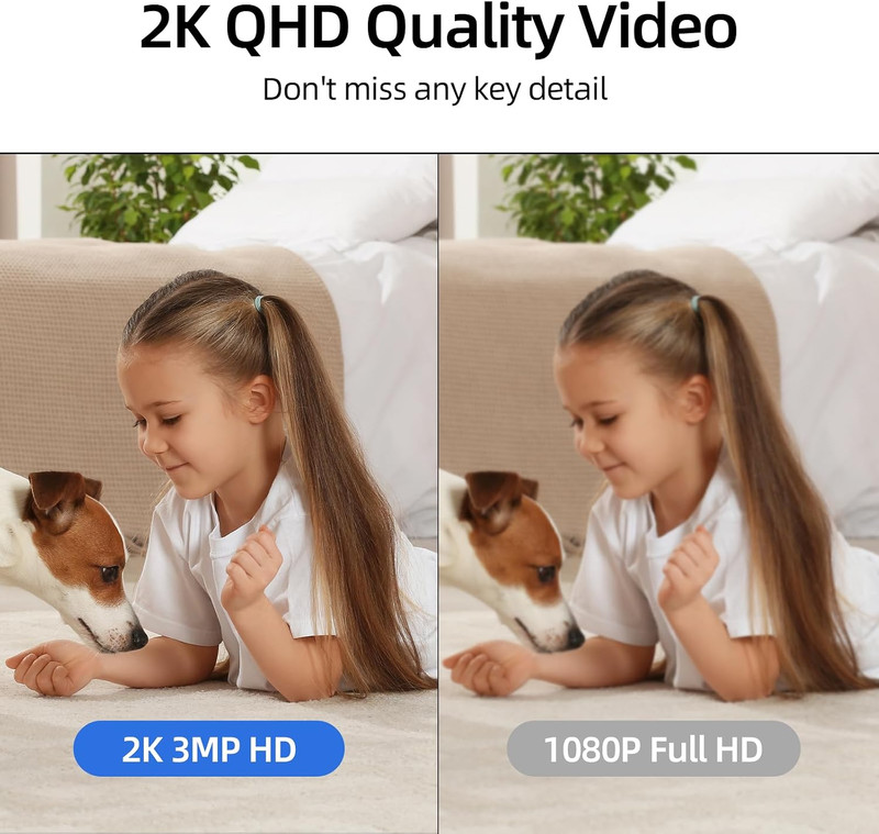 Hawkray 360° 2K 3MP Security Camera Indoor,2.4/5Ghz Wifi Smart Motion Alert with gallery