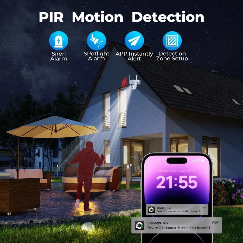 CAMCAMP Solar Security Camera System Wireless 2K Wifi Home Outdoor IP Camera HDD gallery