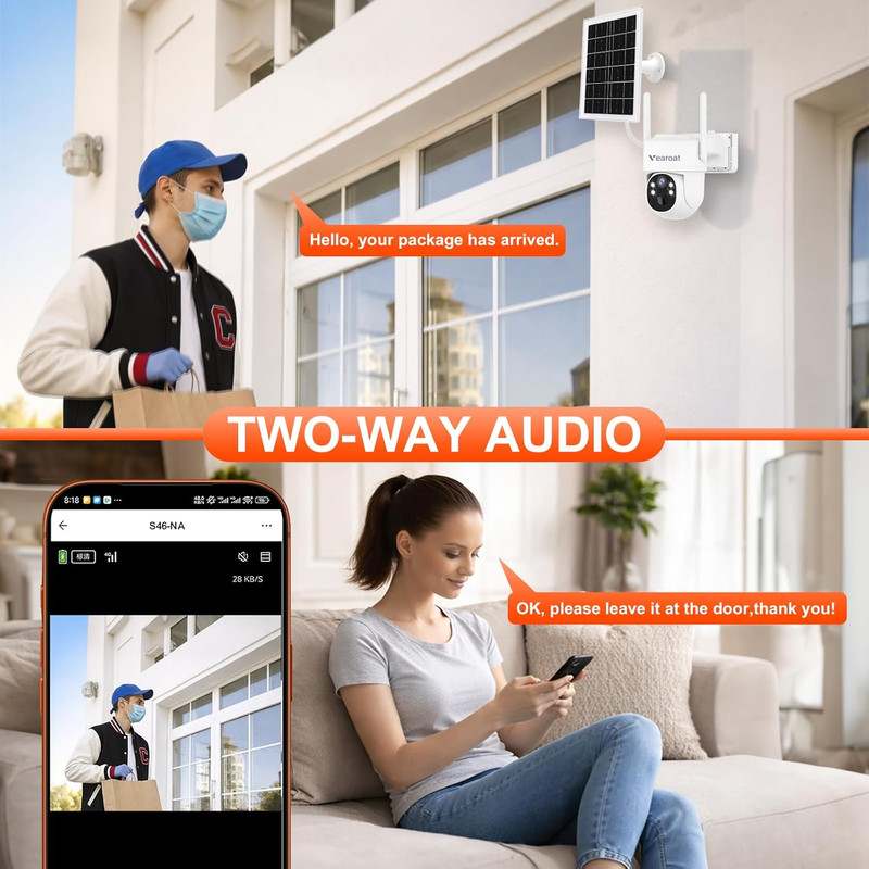 4G LTE Solar Security Camera, 360° View, AI Motion Detection, Free Data gallery