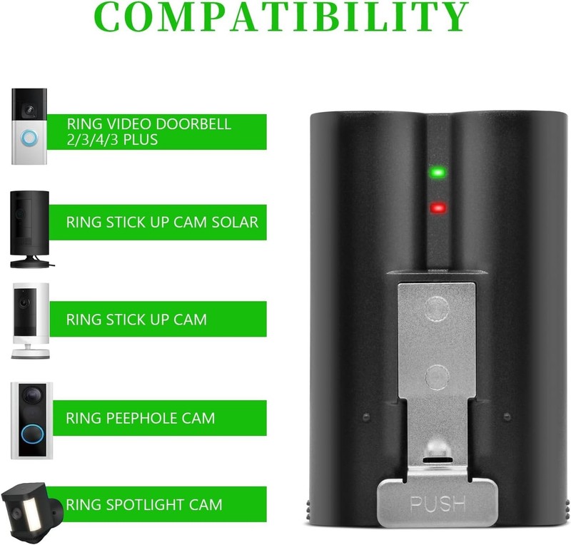 2Pcs Battery Replacement for Ring-Doorbell-Camera 2/3/4/3Plus, Stick up Cam Batt gallery