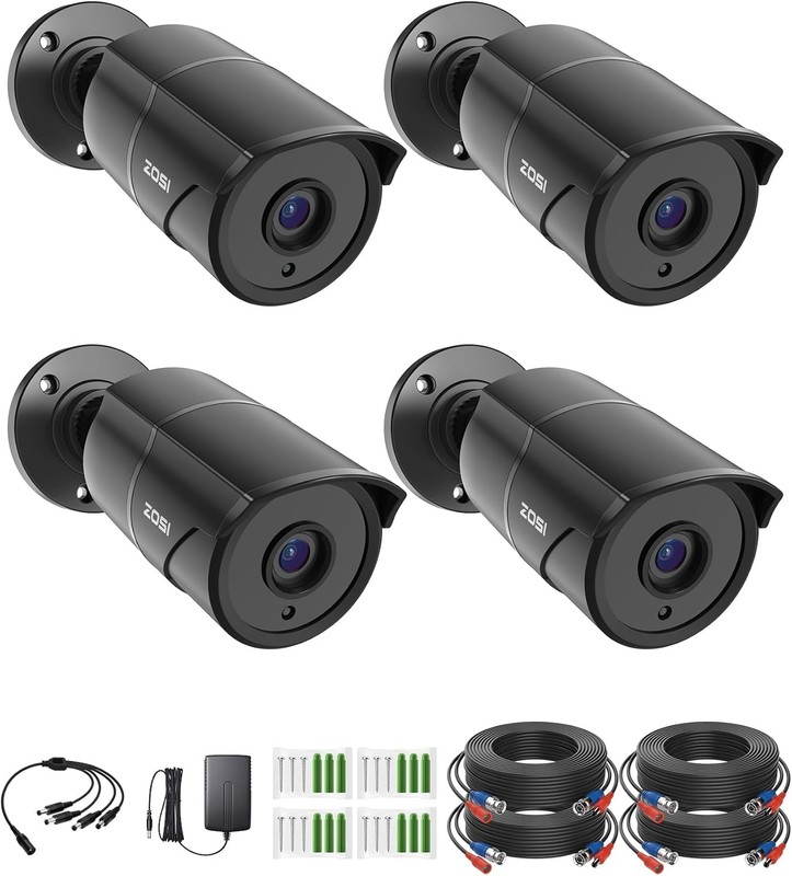 ZOSI 4 Pack 1080p Home Security Cameras Audio Recording