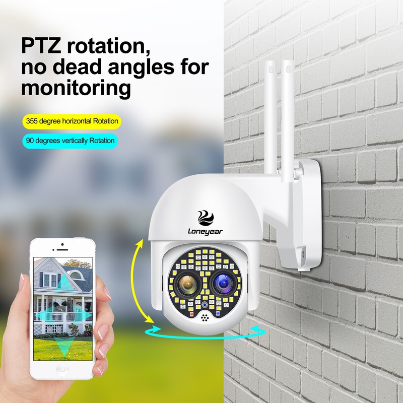 10X Zoom Dual Lens Wireless IP Wifi Mini PTZ 1080P Smart Home Security IR Camera