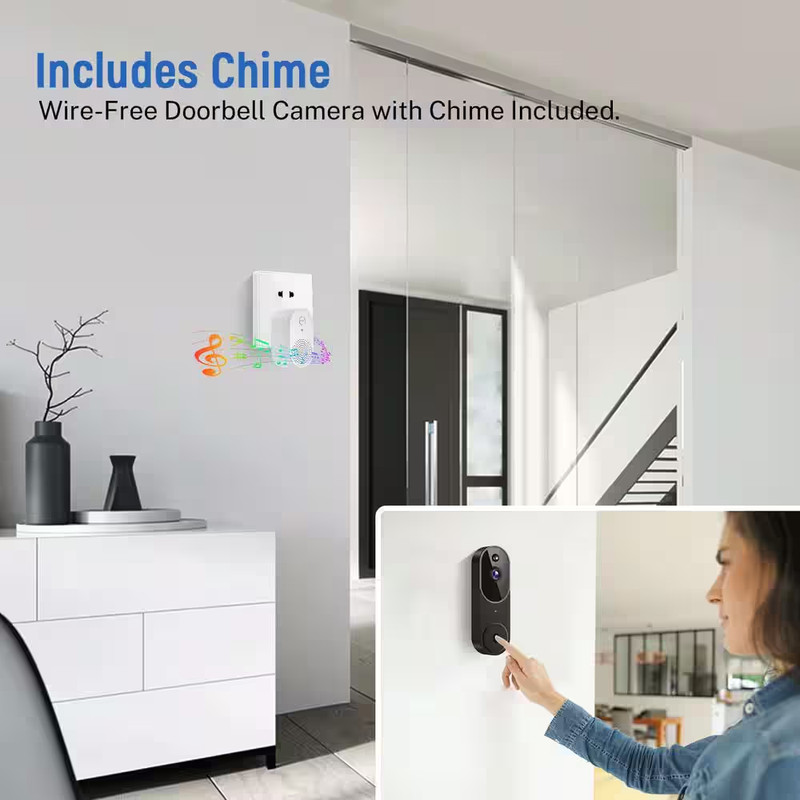 Brown Wireless Wi-Fi Video Doorbell Camera, AI Motion Detection, Night Vision an gallery