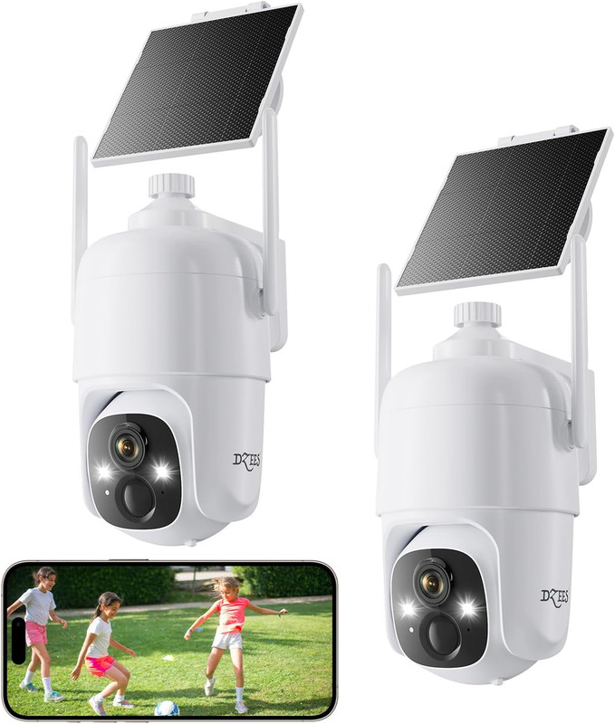 Security Cameras Wireless Outdoor, 2K Pan/Tilt 360° View Solar/Battery Powered W gallery