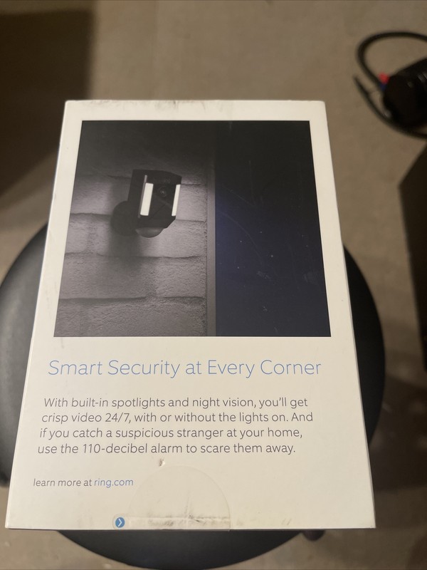 Ring Spotlight Cam Outdoor Battery Powered Security Camera Black NIB Fast Ship gallery