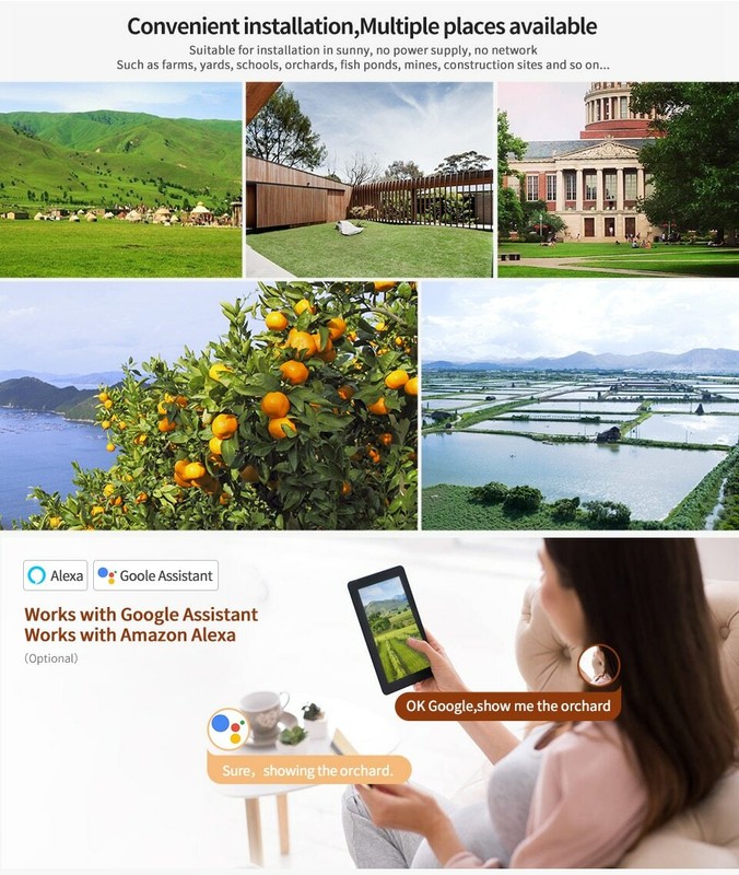 24/7 WIFI / 4G PTZ Solar Powered Camera Security Home Camera Outdoor TUYA gallery
