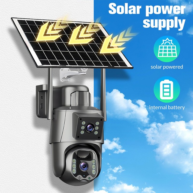 5G 8MP Wireless Solar Powered Camera Outdoor WiFi 4K PTZ Home Security Camera gallery