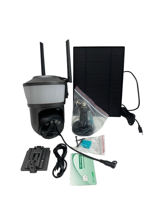2K HD Solar Security Cameras Wireless Outdoor 360° Detailed Coverage 4GLTE Black gallery