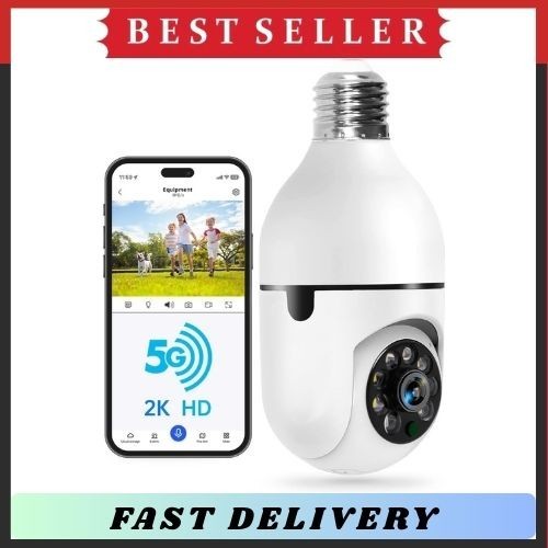 Light Bulb Security Camera -5G& 2.4Ghz Wifi 2K Security Cameras Wireless Outdoor