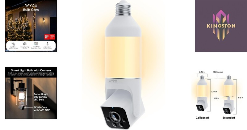 Dimmable LED Bulb Camera with 24/7 Recording and AI Motion Detection Technology gallery